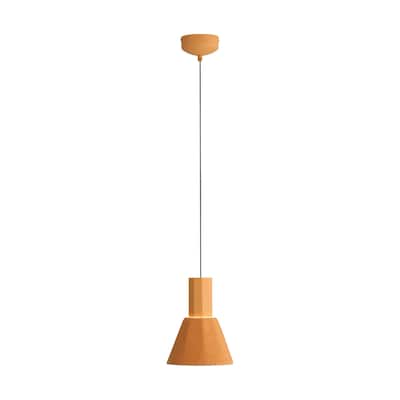 Faroe 8" LED Pendant in Earth Yellow/Grey - Gold