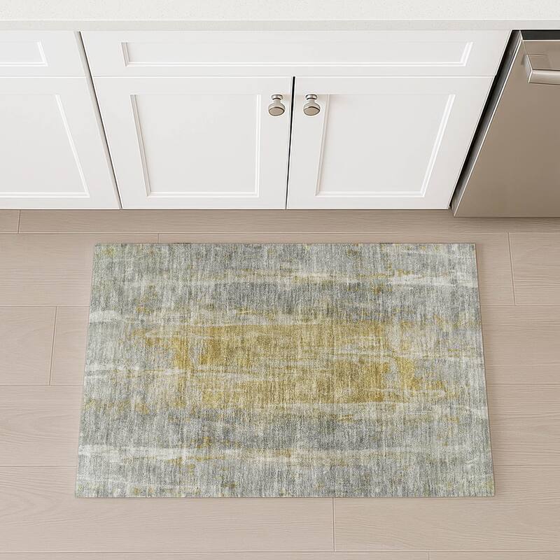 Machine Washable Indoor/ Outdoor Vintage Ombre Chantille Rug