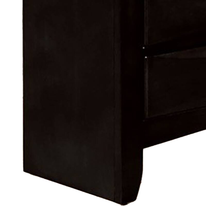 Black/Nickel 3 Drawer 25.5 in. W Nightstand with Sturdy Knob Pulls