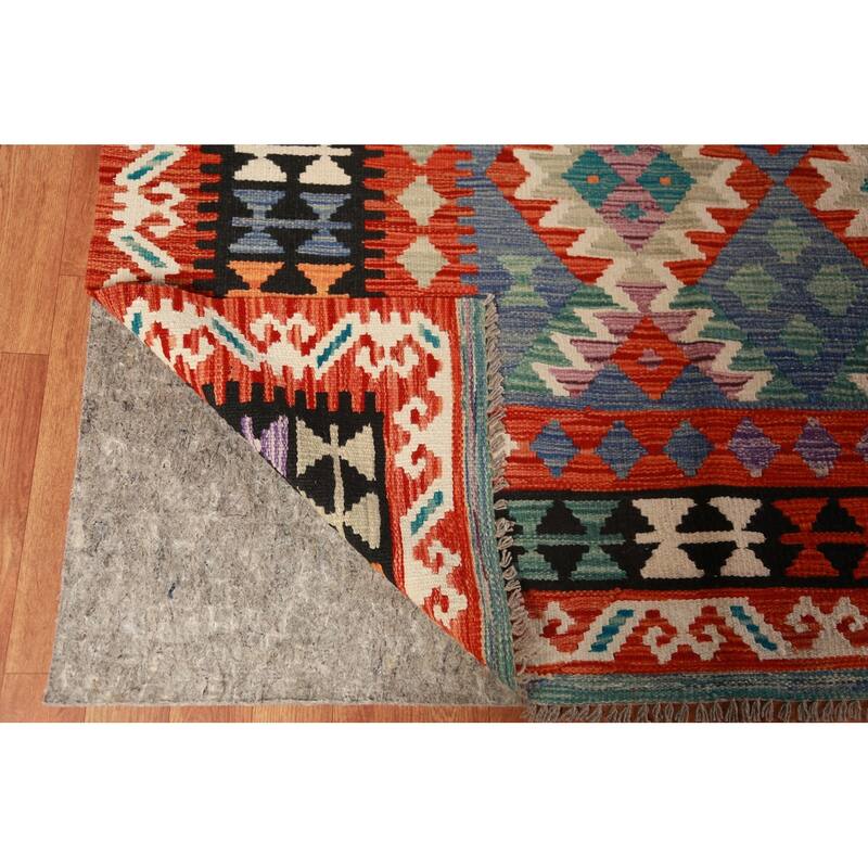 Reversible Kilim Oriental Area Rug Flatweave Home Decor Wool Carpet - 9'9"x 12'7"