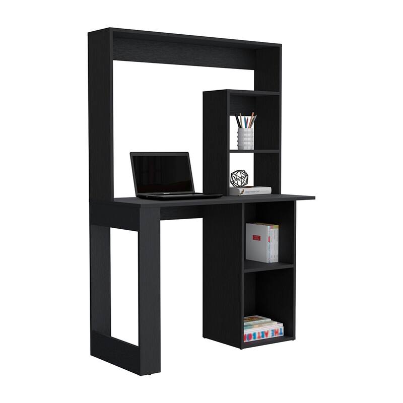Freestanding Computer Desk with Integrated Hutch, Storage Shelves, and Spacious Work Surface for Organized Living