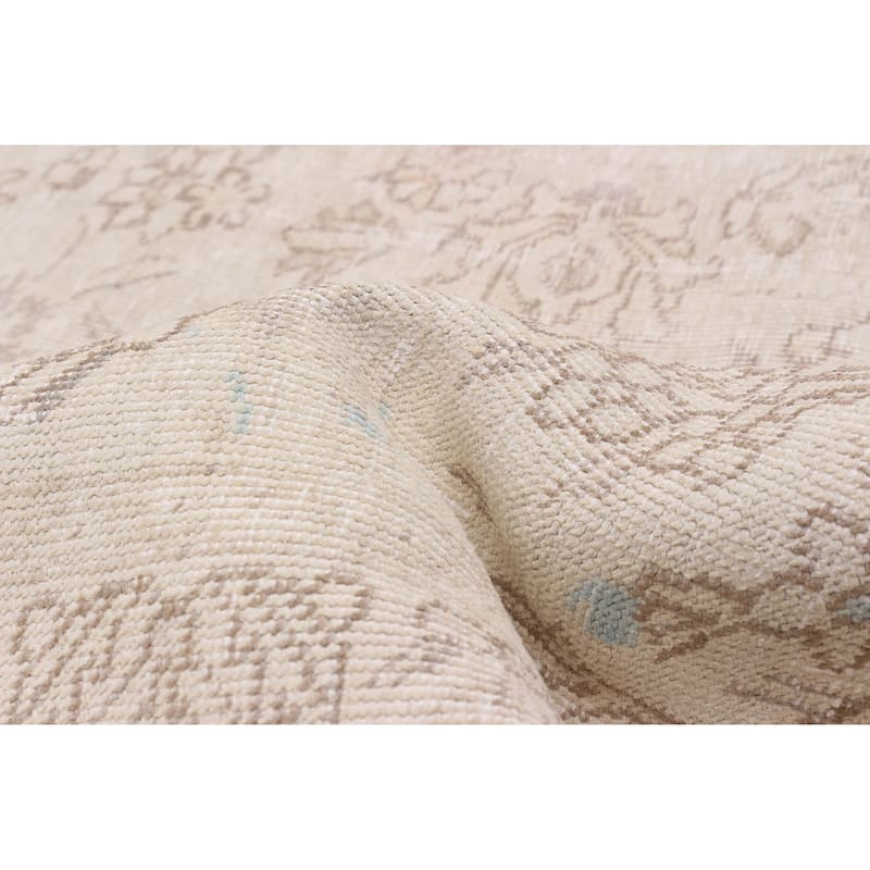 ECARPETGALLERY Hand-knotted Antalya Vintage Khaki Wool Rug - 9'3 x 12'2