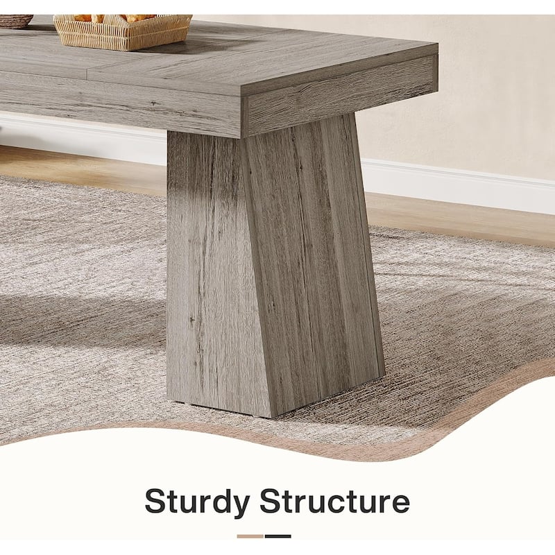 55 Inches Dining Table for 4-6, Rectangular Dining Room Table with Sturdy Legs