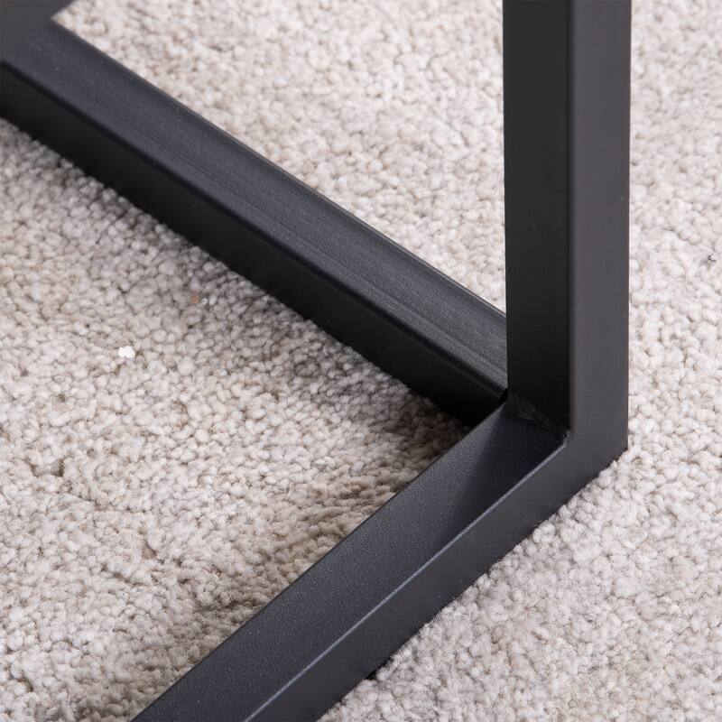 Practical Bedroom End of Bed Stool Footrest with Metal Frame, Dark Brown Entryway Footrest Seat for Foyer Living Room