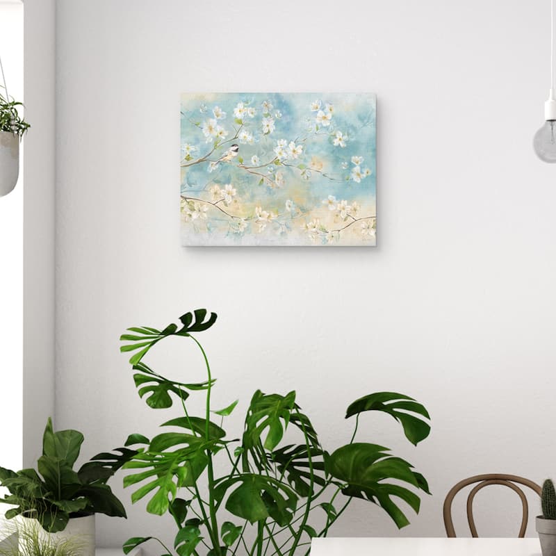 Dogwood Chickadee by Cynthia Coulter Canvas Art Print
