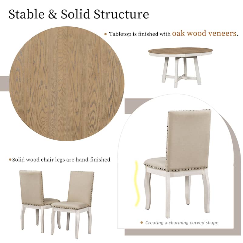5-Piece Farmhouse Dining Table Set