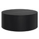 preview thumbnail 31 of 32, WYNDENHALL Hillmount SOLID MANGO WOOD 36 inch Wide Round Contemporary Drum Coffee Table & Fully Assembled - 36"d x 36" w x 14"h