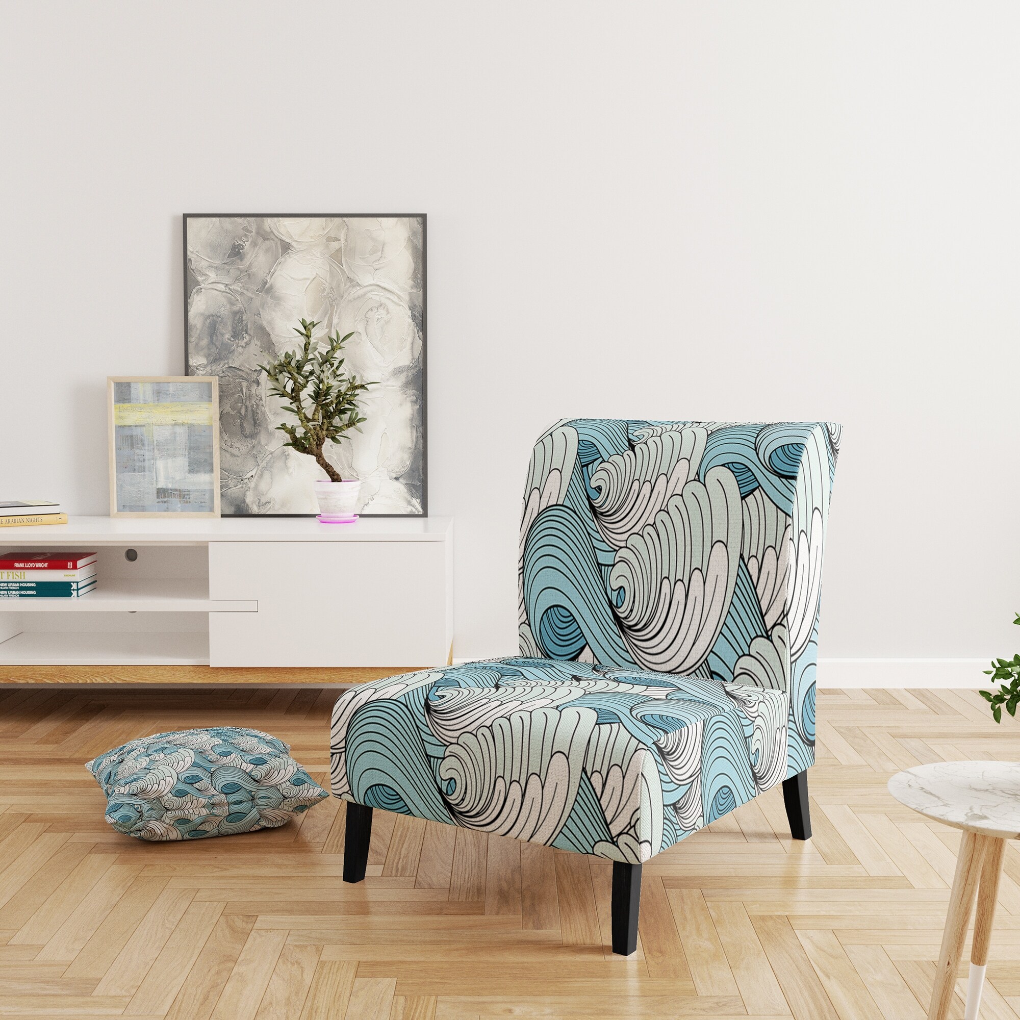 Designart "Great Wave Inspiration" Upholstered Coastal - Picture 12 of 20