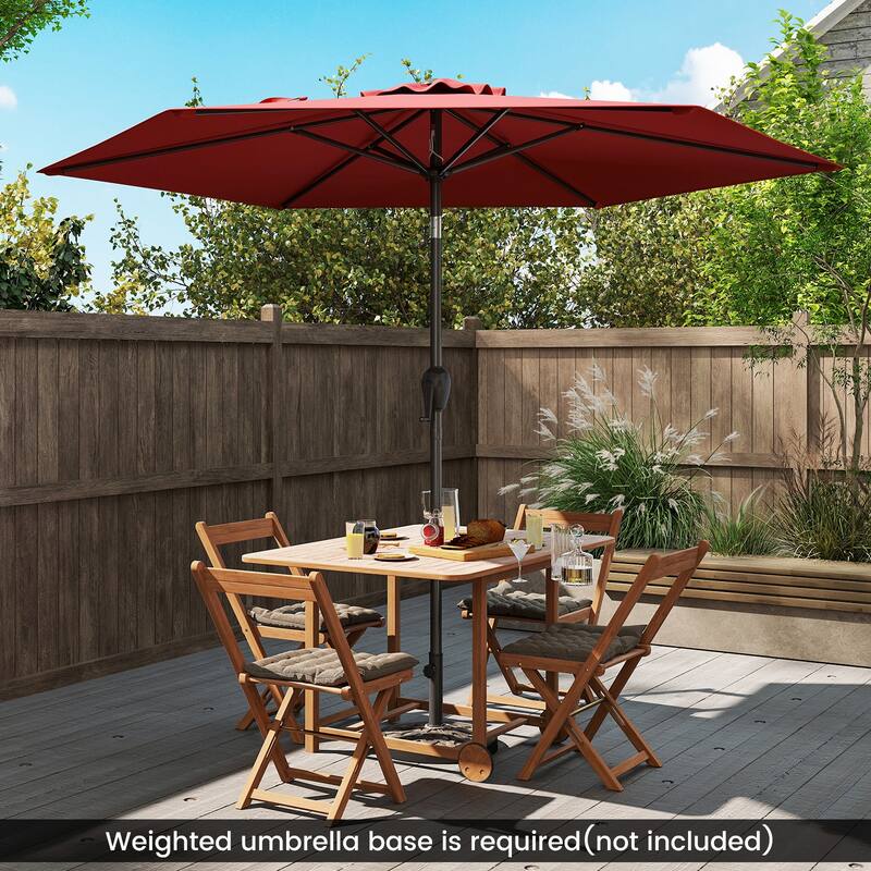 Polyester 7.5FT Patio Umbrella with Tilt, Crank and Vented Canopy