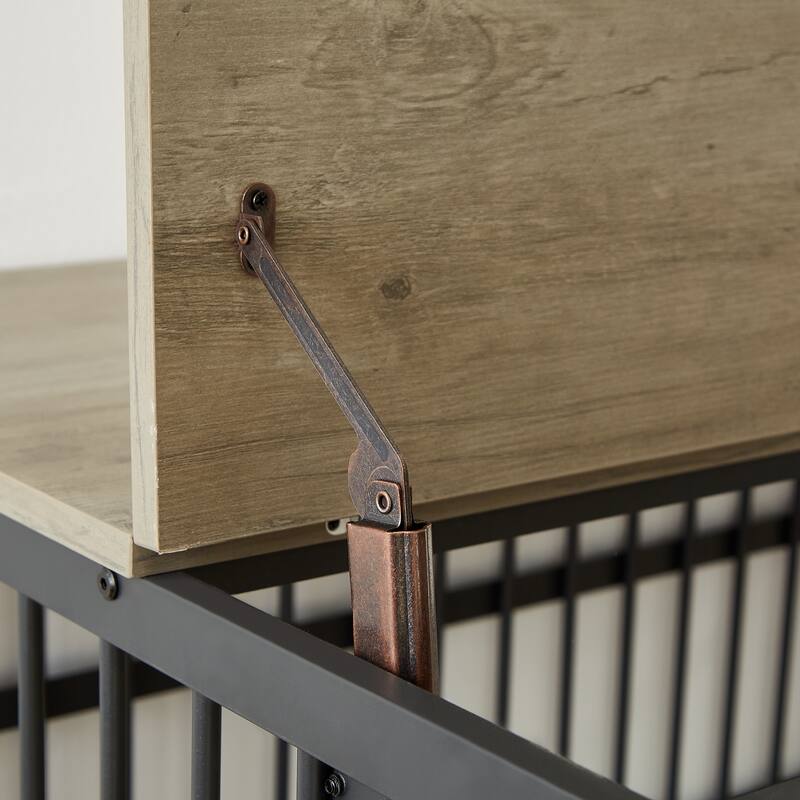 Decorative Pet House, Dog Crate Furniture with Iron Frame Door and wheels