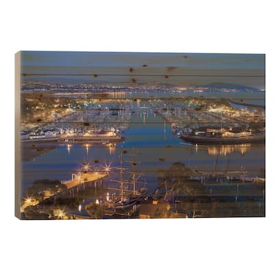 Elevated View Of Dana Point Harbor, Orange County, California, USA Print On Wood by Panoramic Images - Multi-Color