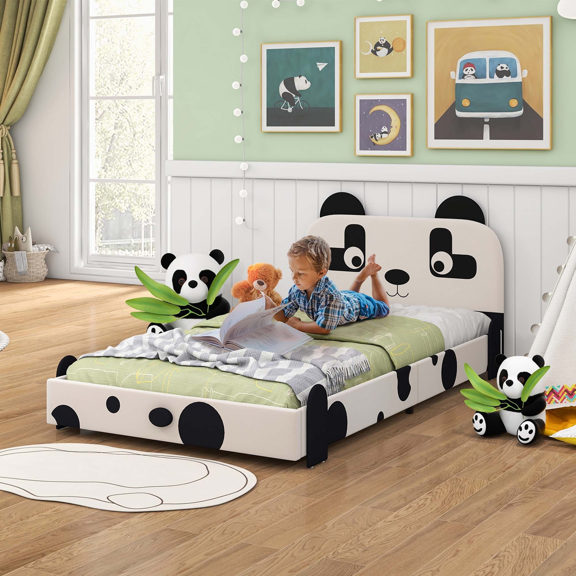 Costway Twin Size Kids Bed Toddler Upholstered Low Profile Bed Frame Bed Bath Beyond 38415398