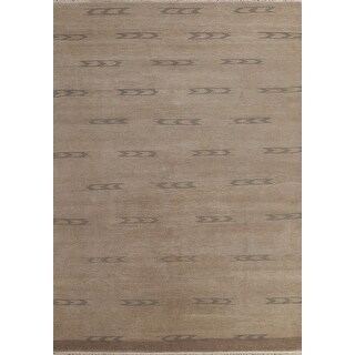 Geometric Abstract Oriental Wool Area Rug Handmade Living Room Carpet - 8'2" x 10'0"