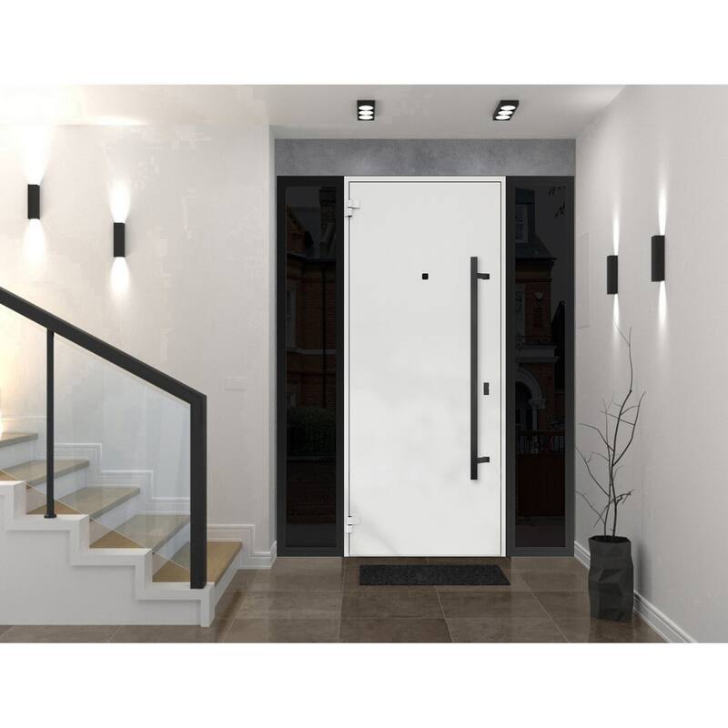 VDOMDOORS | Front Door Exterior Door | Fiberglass | Frame & Hardware Included | 18x80, Oak Entry Door Steel Entry Door