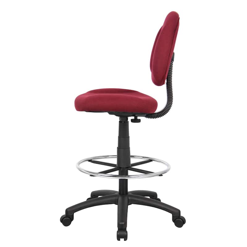 Boss Contoured Comfort Adjustable Rolling Drafting Stool Chair