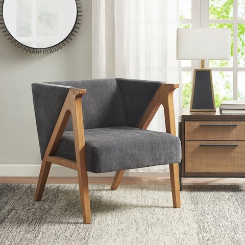 Madison Park Tera Charcoal Upholstered Accent Lounge chair