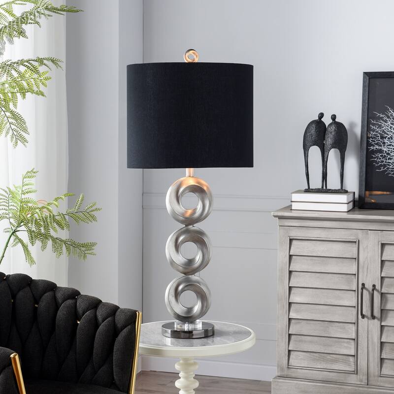 StyleCraft Poly Table Lamp - Infinite Silver - Black Shade