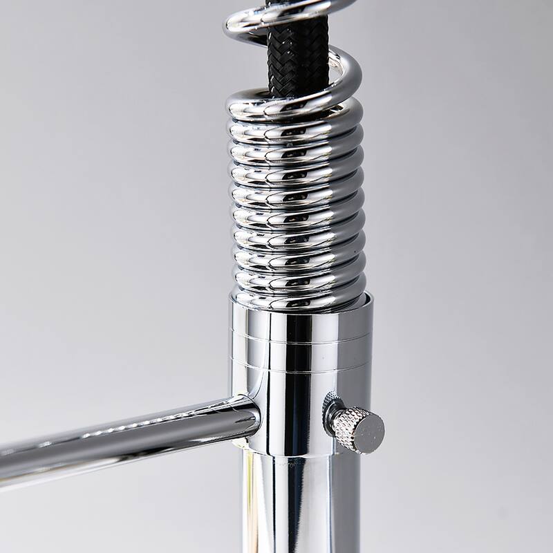 Single Handle Double-Spout High Arc Pull Down Kitchen Sink Faucet