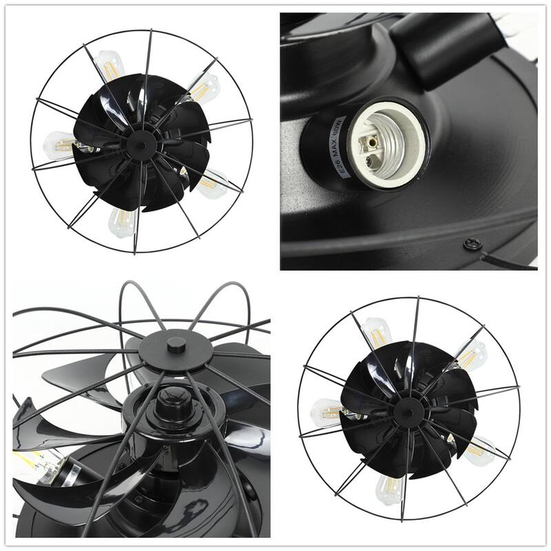 Depuley 20" Caged Ceiling Fan with Lights Remote Control Farmhouse Timer 3-Speed Flush Mount Ceiling Fan for Living Room