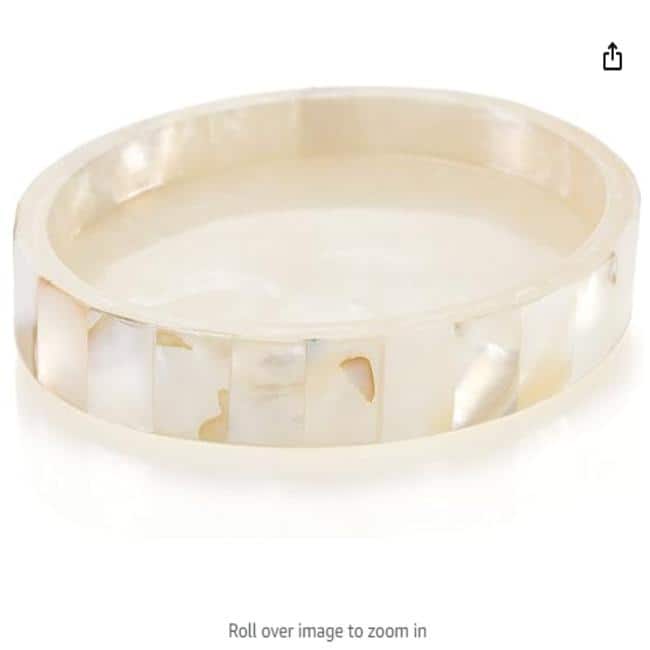 Creative Scents Milano Mother of Pearl Soap Dish - Beige/Ivory - Ivory/Beige