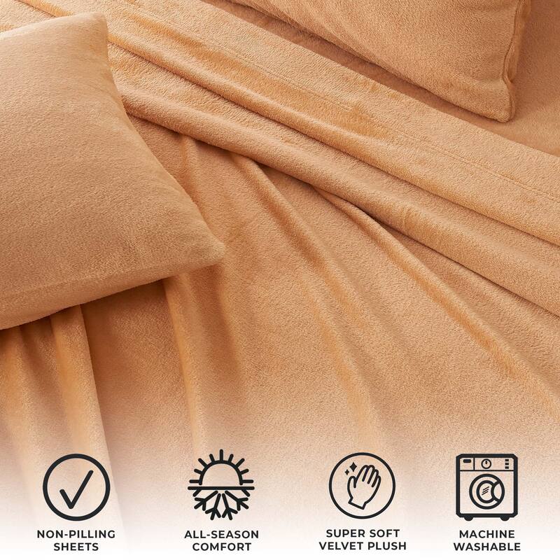 Linery & Co. Ultra Soft & Cozy Velvet Plush Fleece Printed Sheet Set
