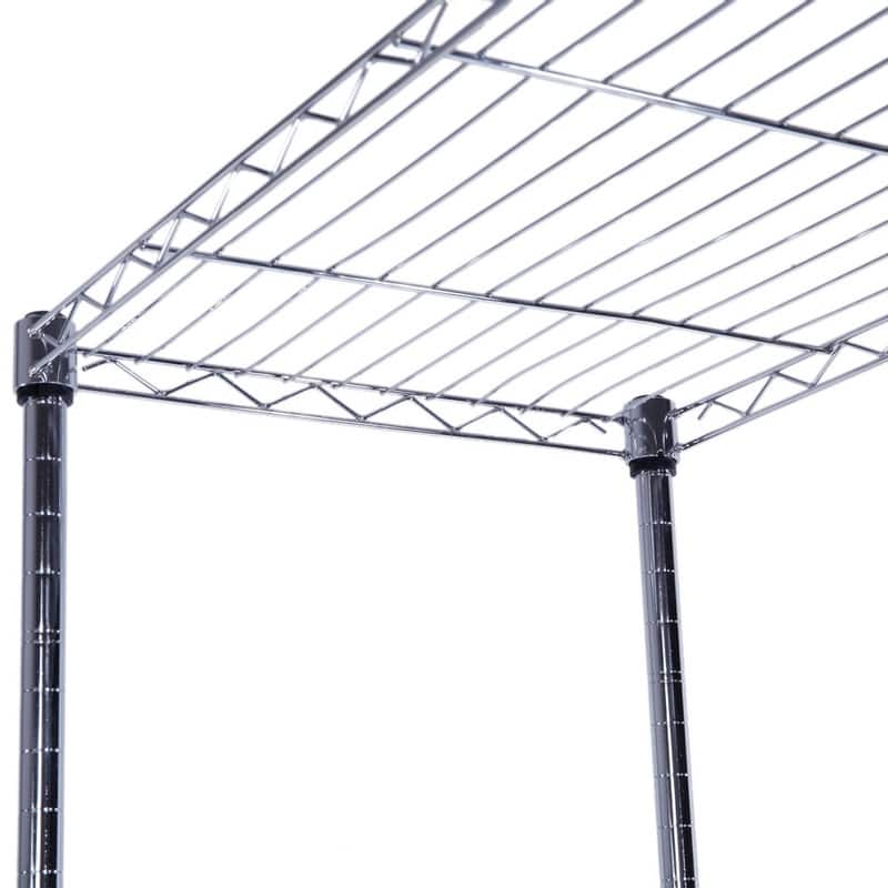 5-Layer Chrome Plated Iron Shelf with Wheels 165*90*35 Chrome