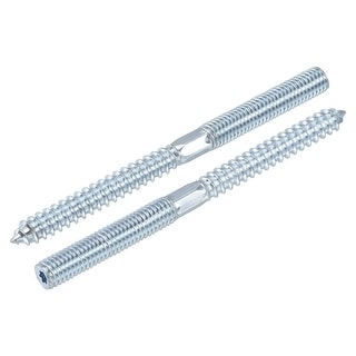 M10x50mm Hanger Bolts Double Head Dowel Screw 120mm Length 15pcs Silver Tone