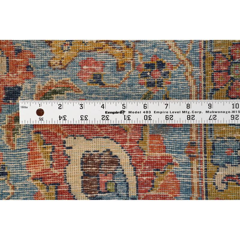 Hand Knotted Oriental 100% Wool Carpet Traditional All-Over Beige & Ivories Tabriz Area Rug - 12' 11'' X 10' 3''