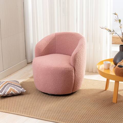 Swivel Accent Armchair Barrel chair, Fabric,25.6"x25.6"x27.56"