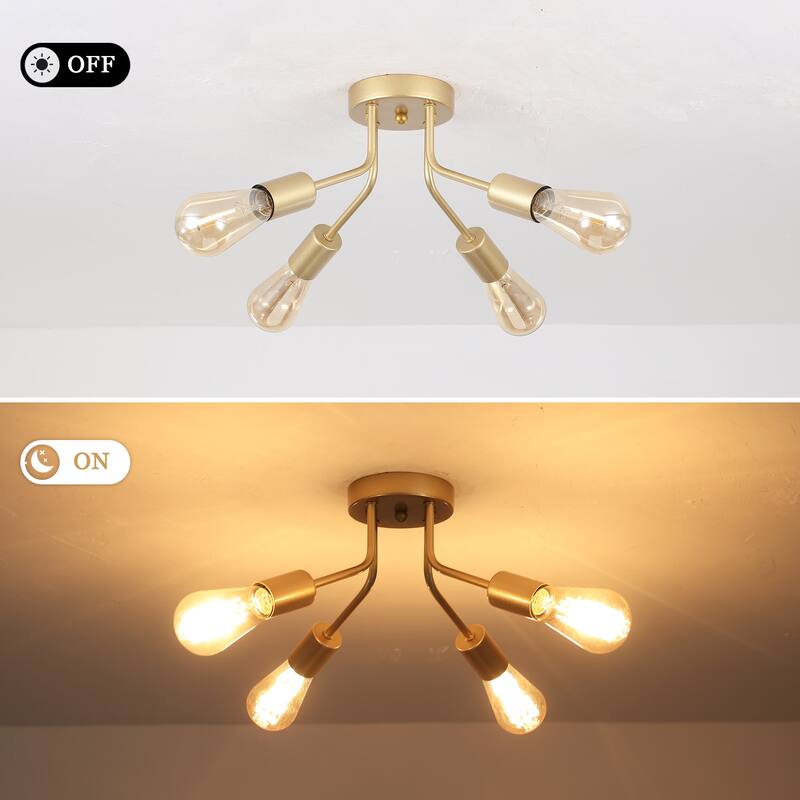 4-Light Semi Flush Mount Lights for Farmhouse Kitchen Dining Room