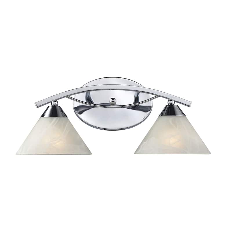 Elysburg 18-inch Wide 2-Light Vanity Light in Polished Chrome - 18 - Chrome