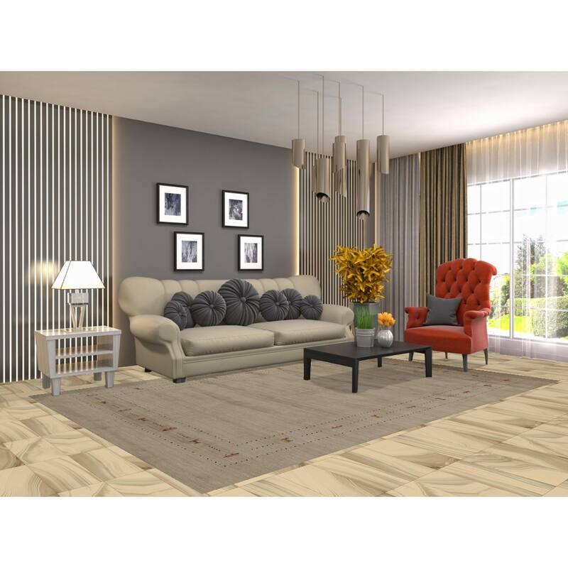 Little Animals Tribal Gabbeh Area Rug Hand-Knotted Wool Carpet - 6'6"x 9'10"