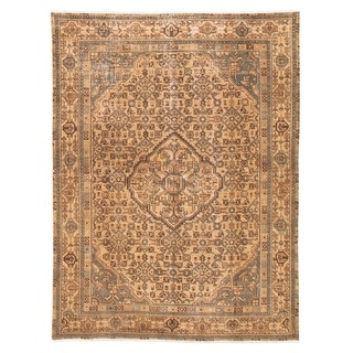 ECARPETGALLERY Hand-knotted Antalya Vintage Khaki Wool Rug - 5'1 x 6'10