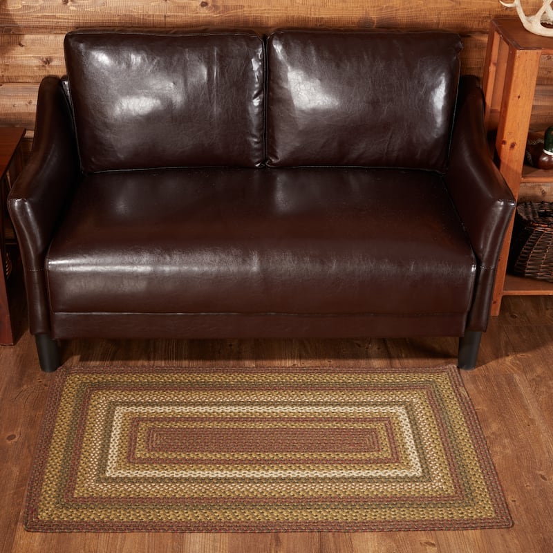 Tea Cabin Jute Rug Rect w/ Pad 27x48 - 27" x 48" - 27" x 48" - Green