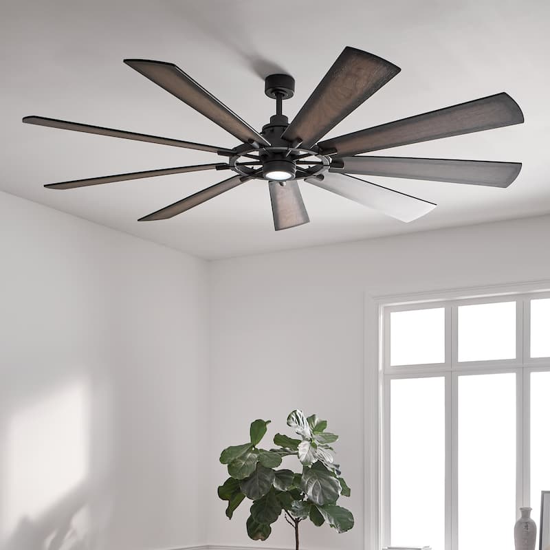 Gentry XL 85-inch LED Ceiling Fan (3-finish options) - Distressed Black