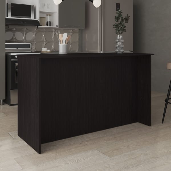 Ginger 59-inch Wide Kitchen Island with 3 Open Shelves and 2 Cabinets