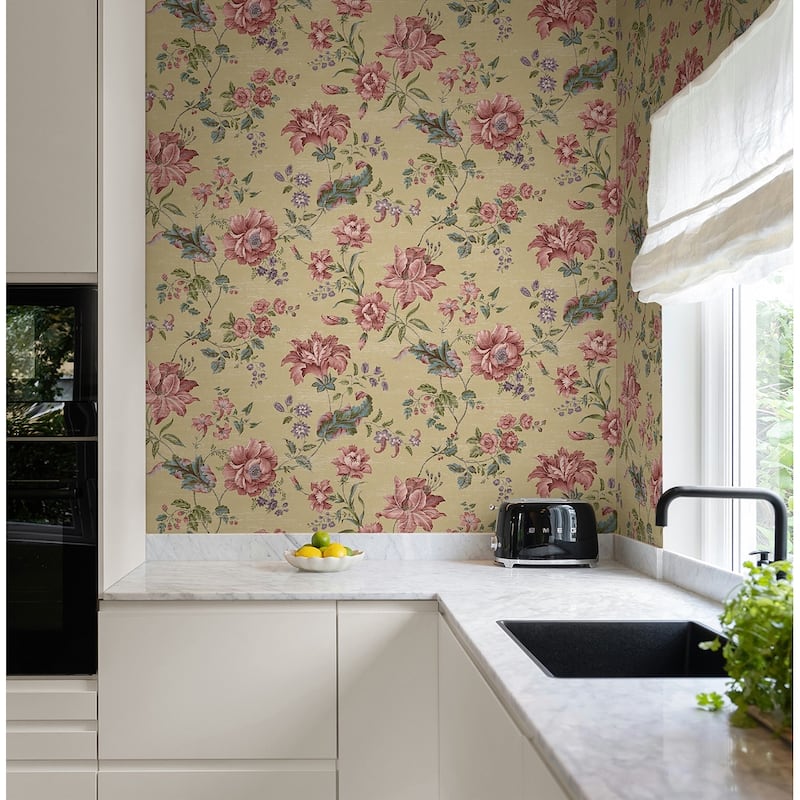 Seabrook Designs Niketa Floral Trail Unpasted Wallpaper