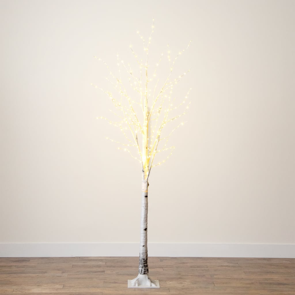 Pre-Lit Birch Artificial Christmas Tree - 7' - Warm White LED Lights