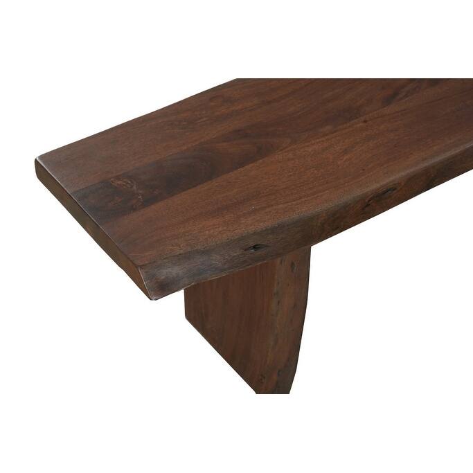 HomeRoots 105" Brown Solid Wood Solid Wood Live Edge Dining Bench - 105.00 in. x 18.00 in. x 15.00 in.