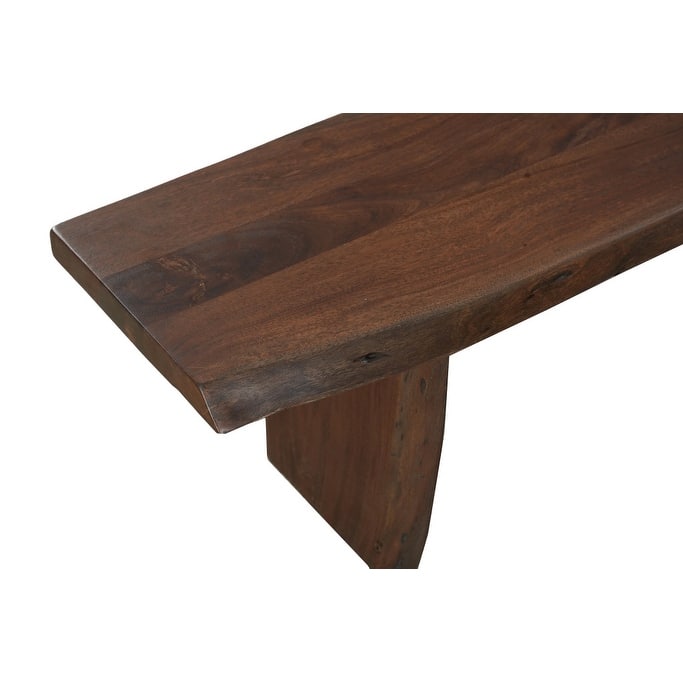 HomeRoots 72" Brown Solid Wood Solid Wood Live Edge Dining Bench - 72.00 in. x 18.00 in. x 15.00 in.