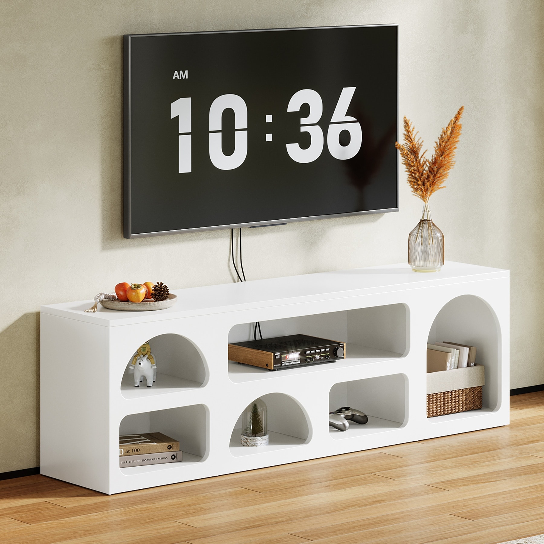 Modern TV Stand, 63'' TV Console Table for 55/60/65/70 Inch TVs