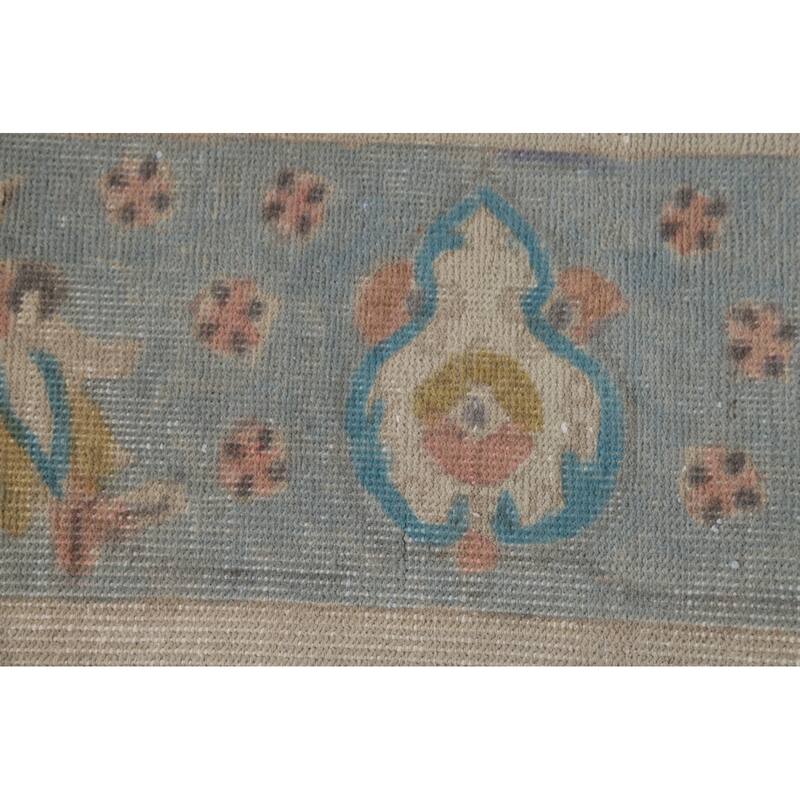 Hand Knotted Oriental 100% Wool Carpet Traditional Floral Beige & Ivories Tabriz Area Rug - 11' 6'' X 9' 7''