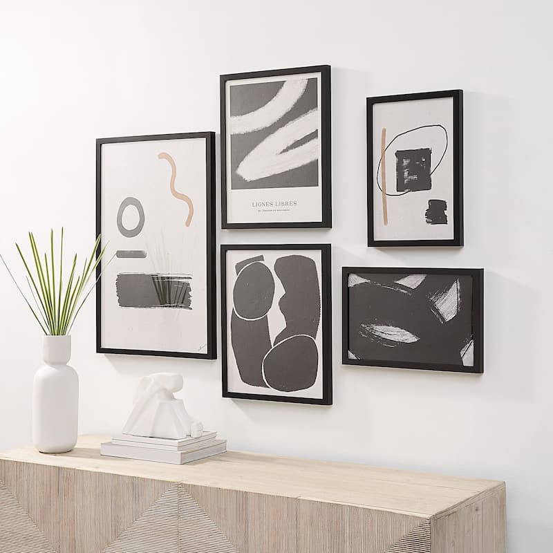 Renwil Carife Canvas 5-Piece Wall Art with Black Frame