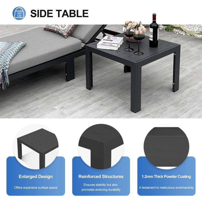 FINCATI Oversized Modular Aluminum Outdoor Furniture Set, 29" Deep Wide Sectional Seating Aluminum Patio Set with Coffee Tables