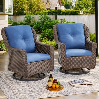 Outdoor Wicker Patio Swivel Chairs Set