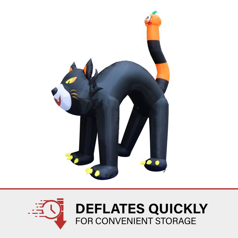 Haunted Hill Farm 10-Ft. Tall Pre-lit Inflatable Black Cat