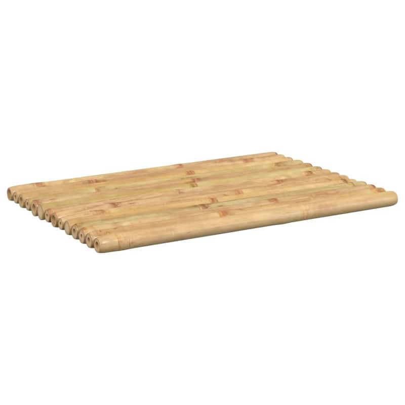 vidaXL Bath Mats Doormat Shower Accent Bathroom Kitchen Backyard 2 Pcs Bamboo