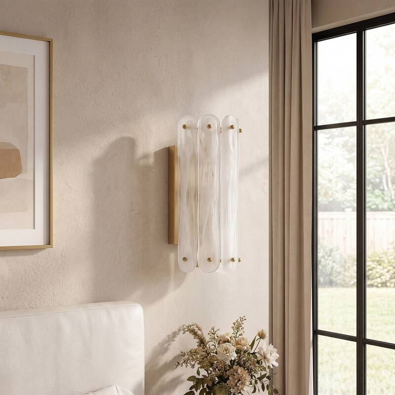 2-Light Modern Brass Gold Wall Sconce（set of 1)