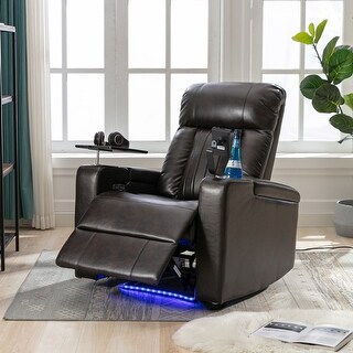 Premium Power Recliner with Storage Arms, Cupholders, Swivel Tray Table ...