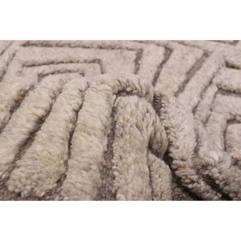 ECARPETGALLERY Hand-knotted Tangier Taupe Wool Rug - 4'2 x 6'3